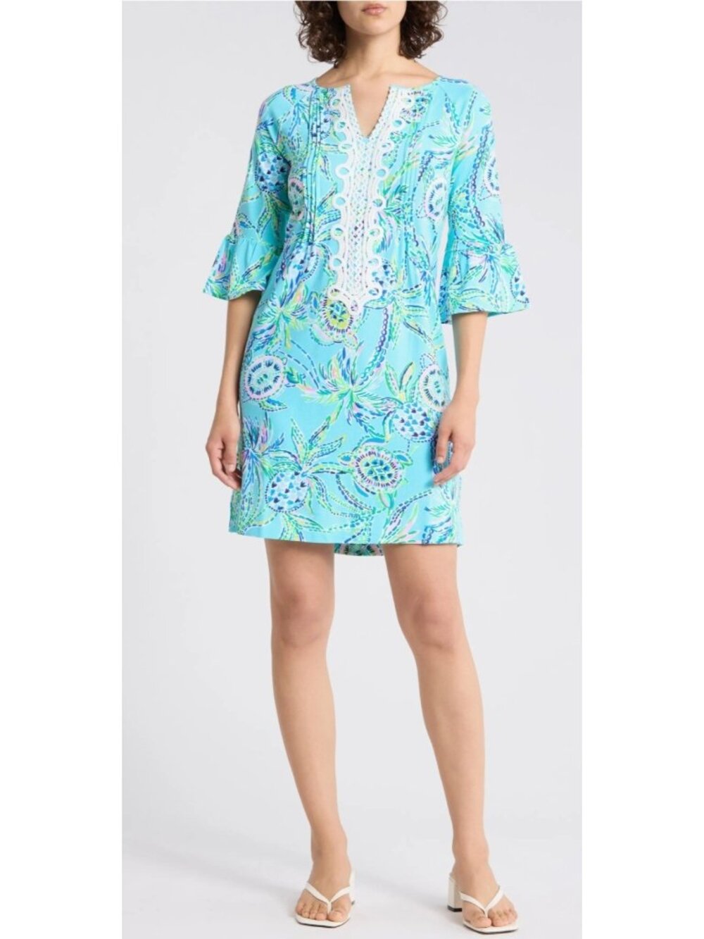 Lilly Pulitzer Krysta Tunic Dress in Bermuda Blue Turtle Size XXS (00) NEW